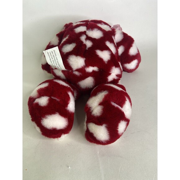 ABC Distributing Red White Hearts Bear Teddy Plush Stuffed Animal Toy with Bow - Picture 6 of 8